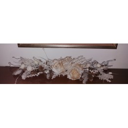 Tralcio centro natale rose bianco con led